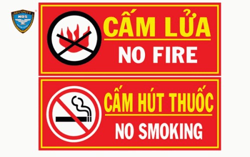 Biển cấm lửa và hút thuốc