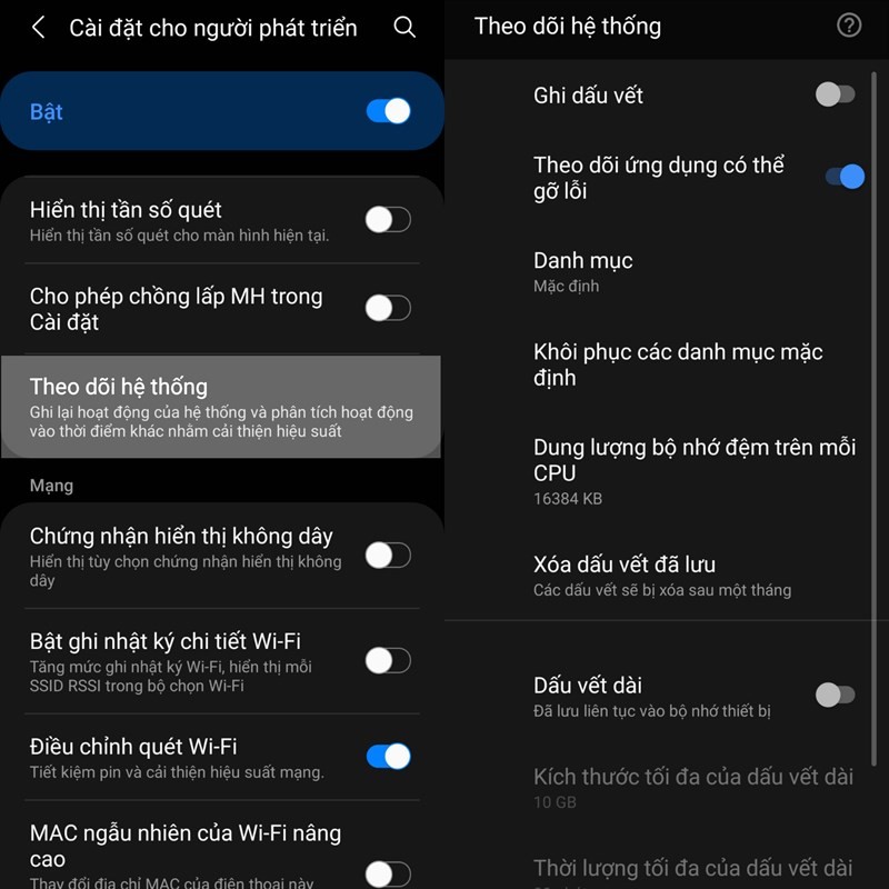 Kích thước bộ nhớ đệm nhật ký