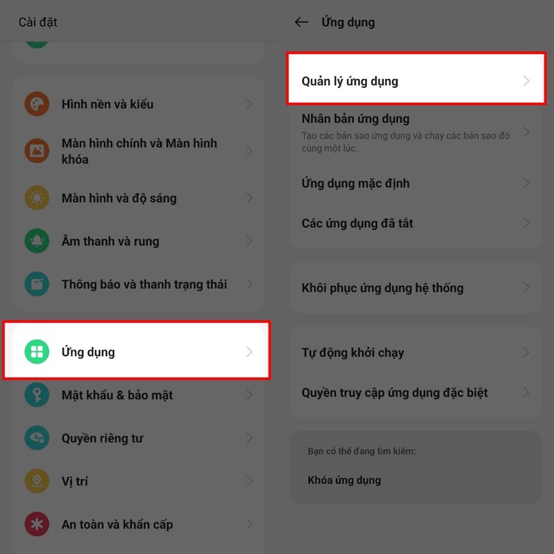 Mở cài đặt ứng dụng trên Android 13